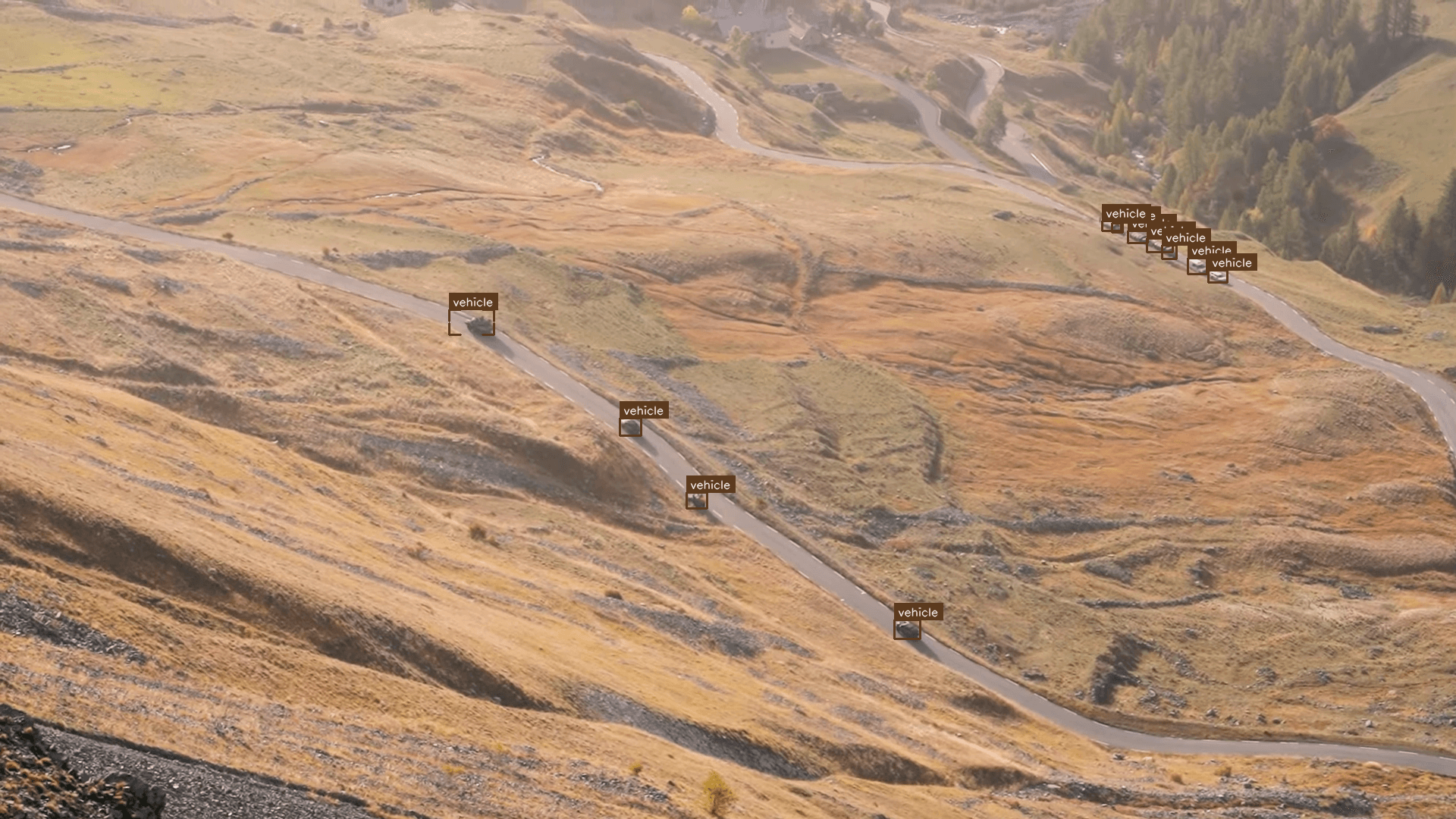 Gamma ISTAR detecting a vehicle convoy on a mountain road